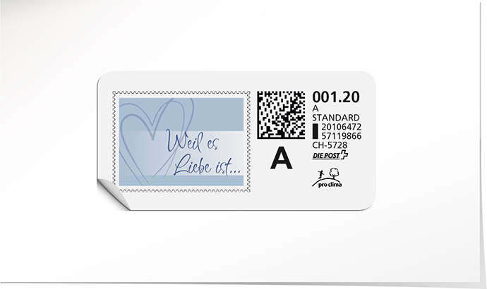 A-Post-Briefmarke 544B stahlblau