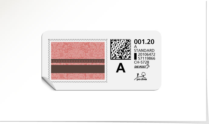 A-Post-Briefmarke 595/5 altrosa