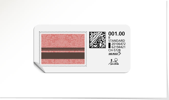 B-Post-Briefmarke 595/5 altrosa