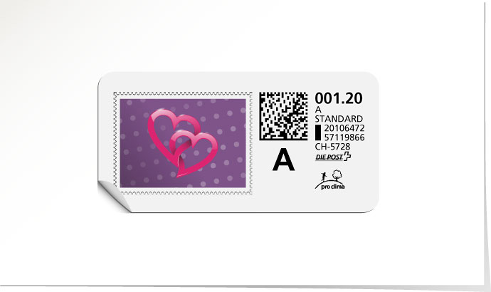 A-Post-Briefmarke 632 violet