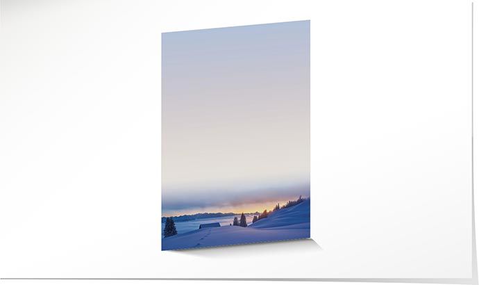 Briefpapier Weihnachten 654 Sonnenuntergang im Schnee