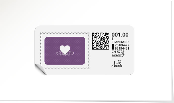 B-Post-Briefmarke 674 violet