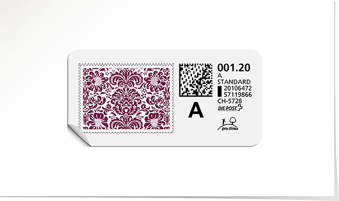 A-Post-Briefmarke 687 deep purple