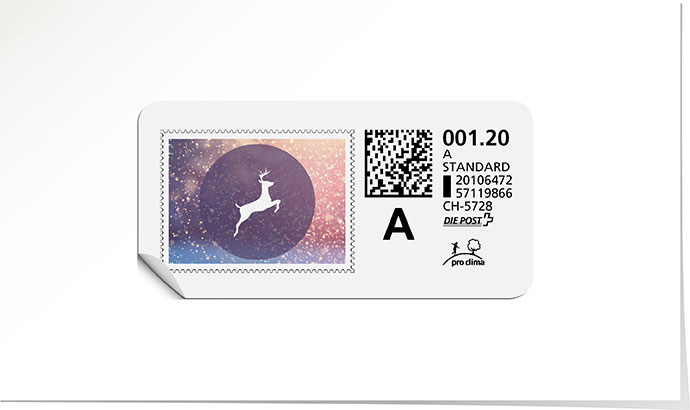 A-Post-Briefmarke 726 purple