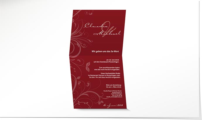 Hochzeitseinladung 750 Hochzeitskarte