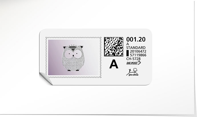 A-Post-Briefmarke 755 purple