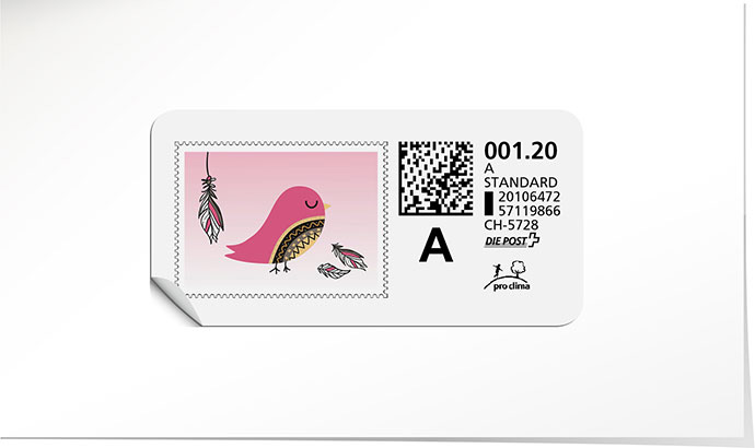A-Post-Briefmarke 756 géranium