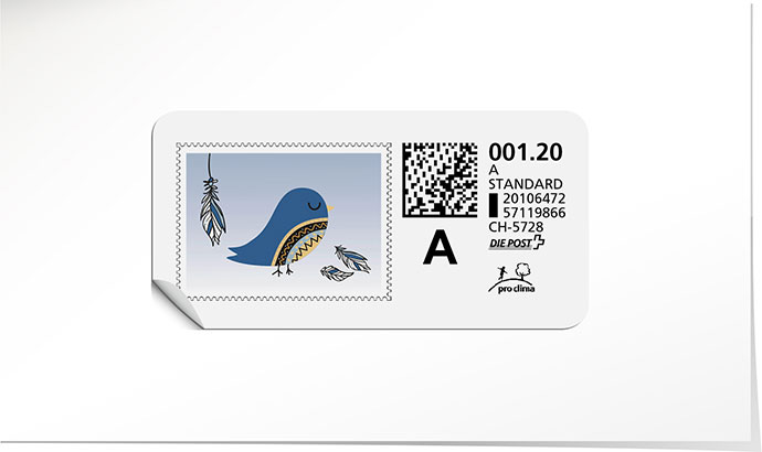 A-Post-Briefmarke 756 stahlblau