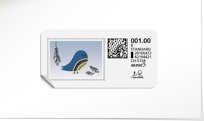 B-Post-Briefmarke 756 stahlblau