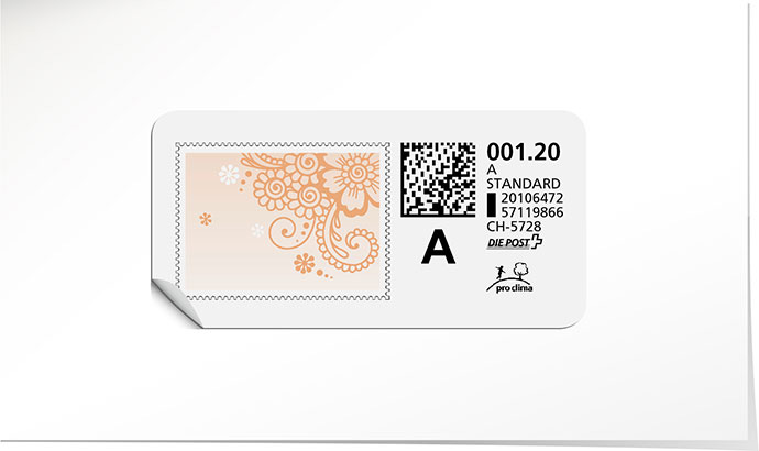 A-Post-Briefmarke 857 abricot