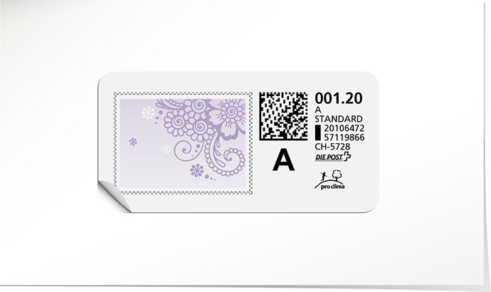 A-Post-Briefmarke 857 lavendel