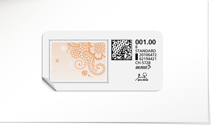 B-Post-Briefmarke 857 abricot