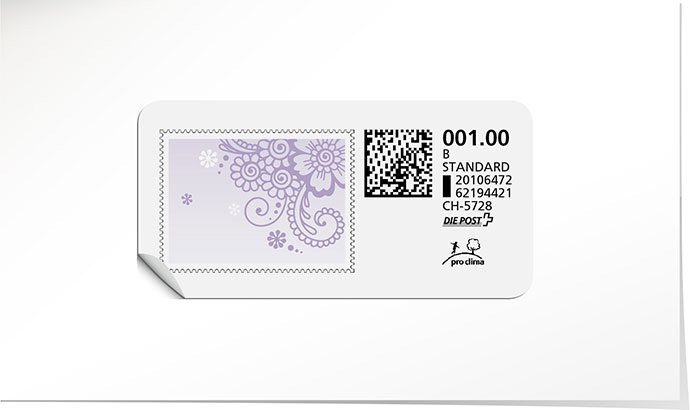 B-Post-Briefmarke 857 lavendel