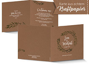 Hochzeitseinladung 933 Kraftpapier Hochzeitskarte