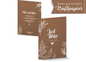 Hochzeitseinladung 935 Kraftpapier Hochzeitskarte
