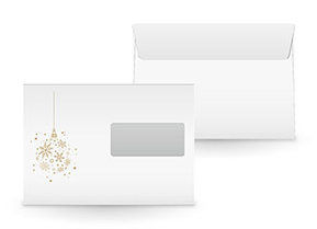 Couvert C1820FG – Weihnachtskugel mit Fenster rechts und Goldfolienprägung