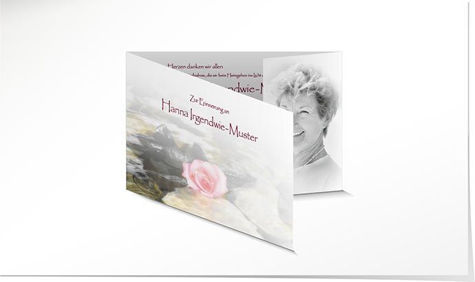 Danksagung mit Helgeli Harmonie Danksagungskarte Rose im Wasser
