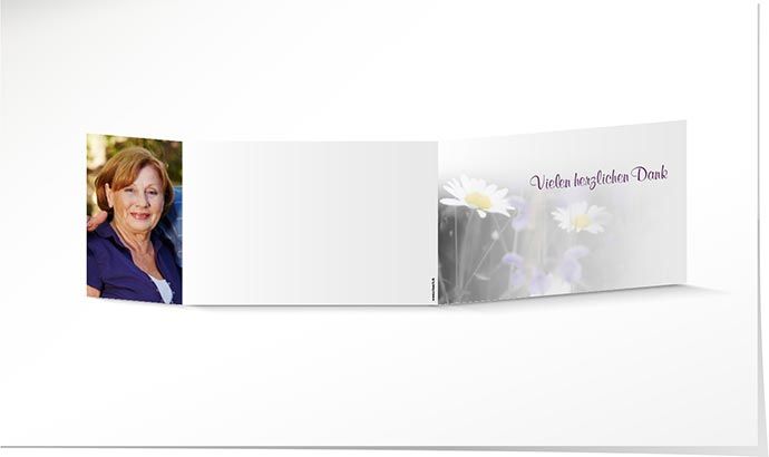 Danksagung mit Helgeli Blumenwiese Danksagungskarte mit Margriten