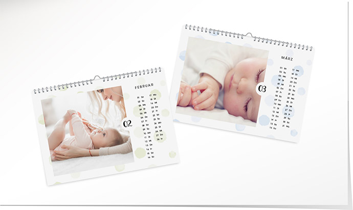 Kalender 205 «Aquarell Punkte» Kalender A3 quer