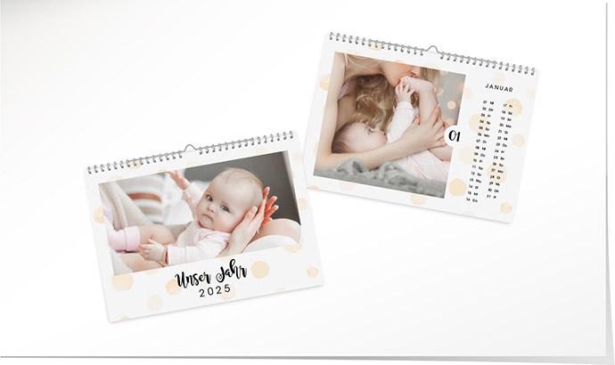 Kalender 205 «Aquarell Punkte» Kalender A4 quer