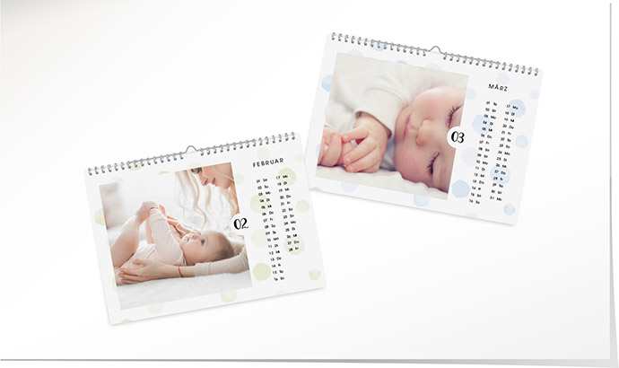 Kalender 205 «Aquarell Punkte» Kalender A4 quer