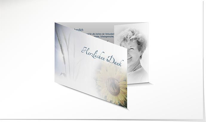 Danksagung mit Helgeli Sonnenblume Danksagungskarte