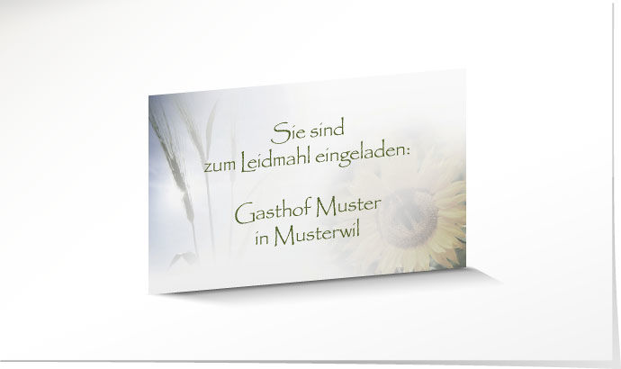 Einladung Leidmahl – Sonnenblume 2645 Einladung Leidmahl