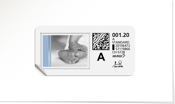 A-Post-Briefmarke 543/5 stahlblau
