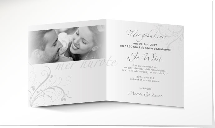 Hochzeitseinladung 544A Hochzeitskarte