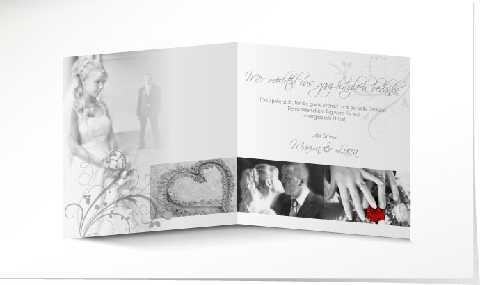 Dankeskarte Hochzeit 544AP Dankeskarte Hochzeit