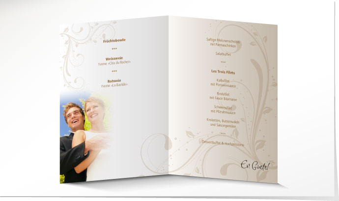 Menükarte Hochzeit 545B Menükarte Hochzeit