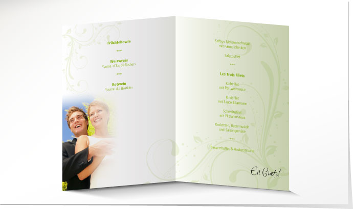Menükarte Hochzeit 545B Menükarte Hochzeit