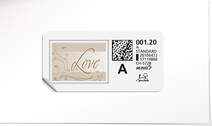 A-Post-Briefmarke 545B dunkelbraun