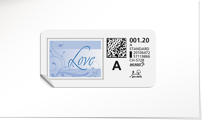 A-Post-Briefmarke 545B stahlblau