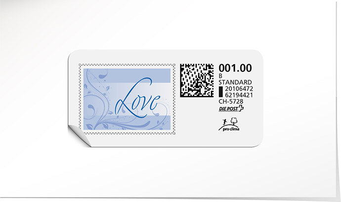 B-Post-Briefmarke 545B stahlblau