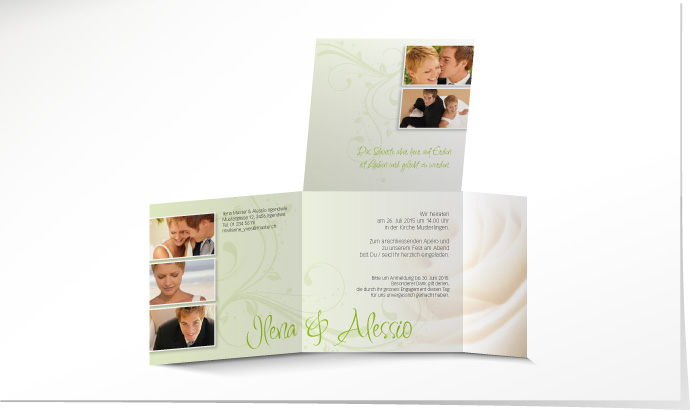 Hochzeitseinladung 545B Hochzeitskarte