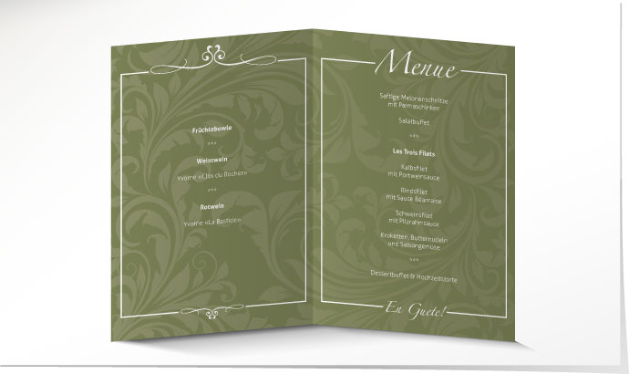 Menükarte Hochzeit 546A Menükarte Hochzeit