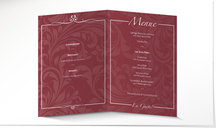 Menükarte Hochzeit 546A Menükarte Hochzeit