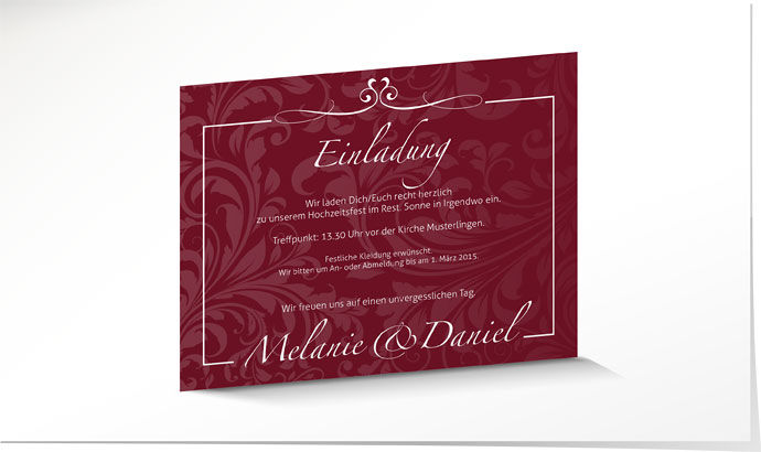 Einlagekarte 546A Einlagekarte Hochzeit