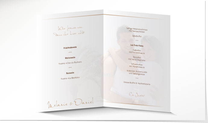 Menükarte Hochzeit 546B Menükarte Hochzeit
