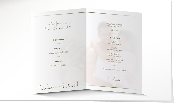 Menükarte Hochzeit 546B Menükarte Hochzeit