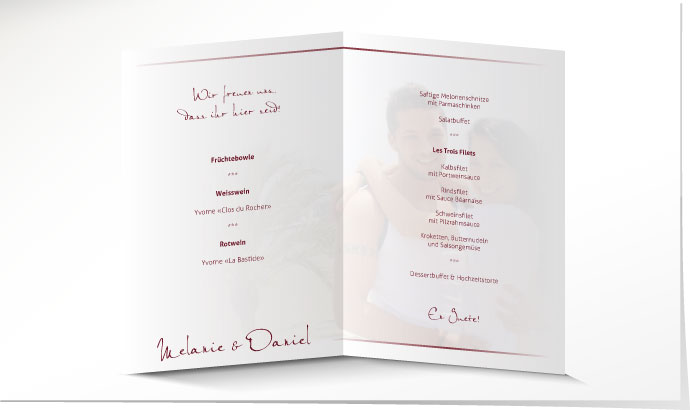 Menükarte Hochzeit 546B Menükarte Hochzeit