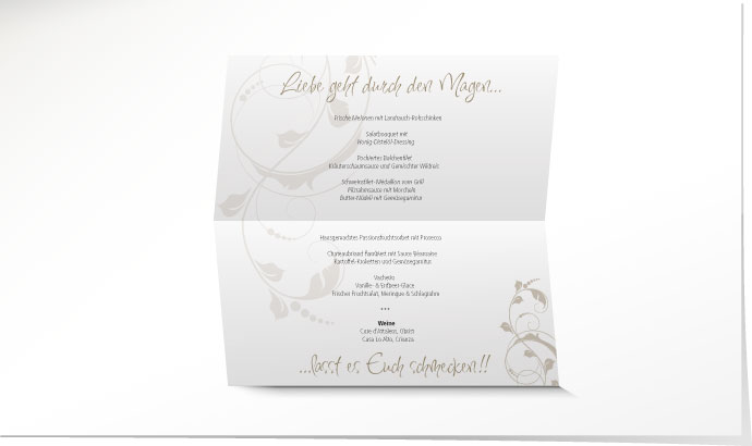Menükarte Hochzeit 547 Menükarte Hochzeit
