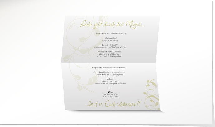 Menükarte Hochzeit 547 Menükarte Hochzeit