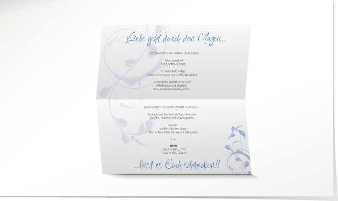 Menükarte Hochzeit 547 Menükarte Hochzeit