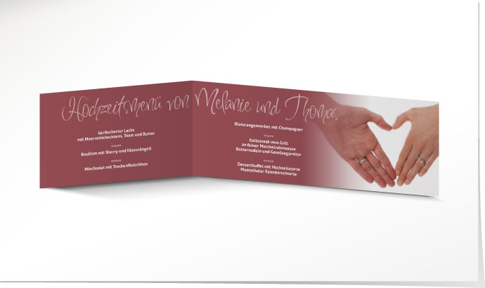 Menükarte Hochzeit 555A Menükarte Hochzeit