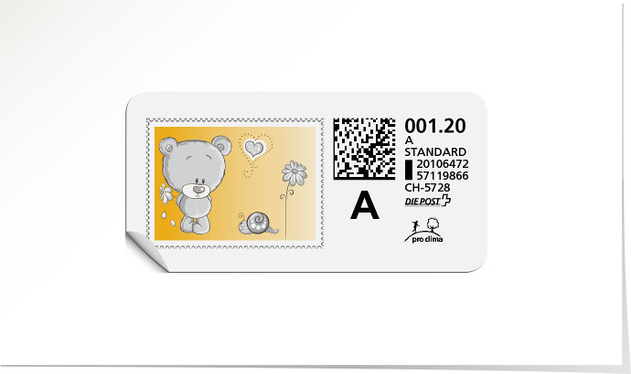 A-Post-Briefmarke 555C/5 goldgelb