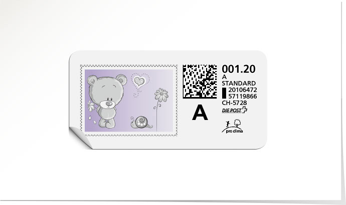 A-Post-Briefmarke 555C/5 lavendel