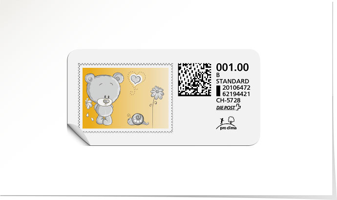 B-Post-Briefmarke 555C/5 goldgelb