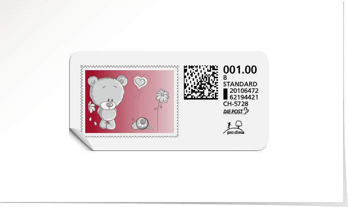 B-Post-Briefmarke 555C/5 kardinalrot